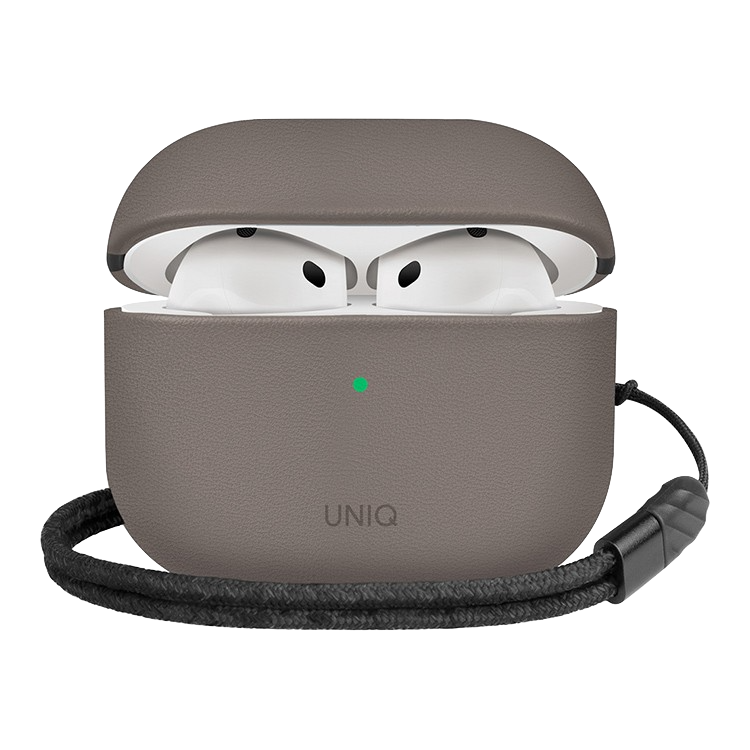 Чехол Uniq для Airpods 4 Lyden Leatherette with handstrap Grey
