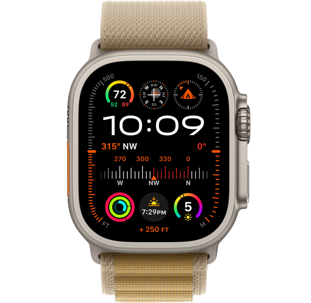 Apple Watch Ultra 2 GPS + Cellular, 49 мм, корпус из титана, ремешок Alpine цвета "загар"