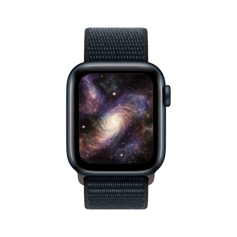 Apple Watch SE 2023, 40 мм, корпус из алюминия цвета «тёмная ночь», текстильный ремешок цвета «тёмная ночь»