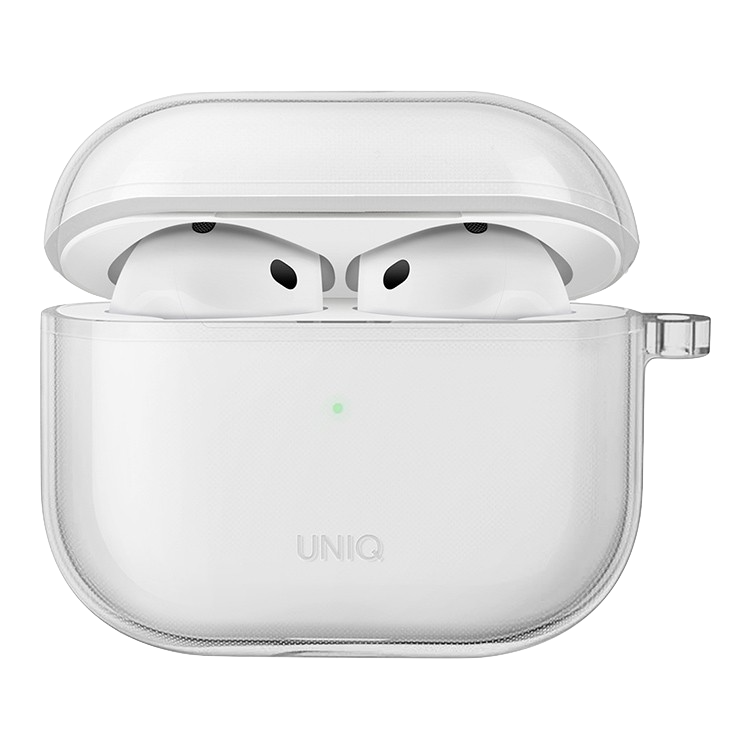 Чехол Uniq для AirPods 4 Glase TPU Case with Carabin, прозрачный