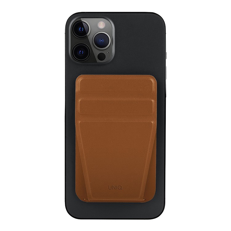 Чехол-накладка Wallet UNIQ LYFT MagSafe для iPhone с подставкой, коричневый