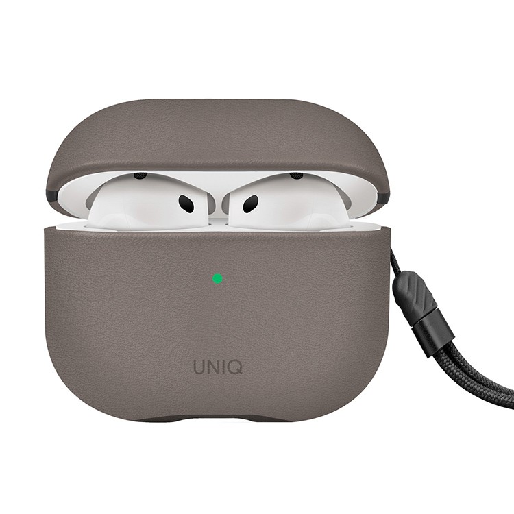 Чехол Uniq для Airpods 4 Lyden Leatherette with handstrap Grey