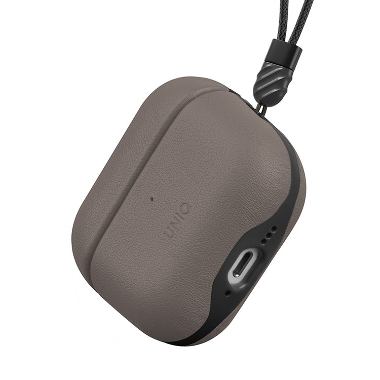 Чехол Uniq для Airpods 4 Lyden Leatherette with handstrap Grey