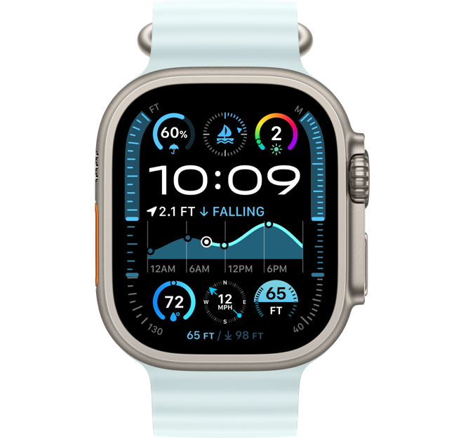 Apple Watch Ultra 2 GPS + Cellular, 49 мм, корпус из титана, ремешок Ocean цвета "ледяной синий"
