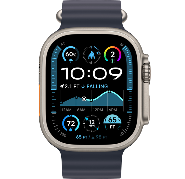 Apple Watch Ultra 2 GPS + Cellular, 49 мм, корпус из титана, ремешок Ocean темно-синего цвета