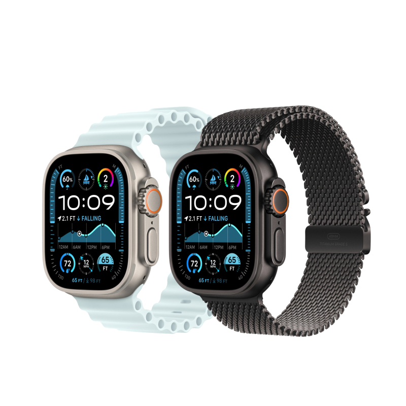 Apple Watch Ultra 2 GPS + Cellular, 49 мм, корпус из черного титана, ремешок Ocean цвета "ледяной синий"