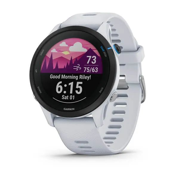 Смарт-часы Garmin FORERUNNER 255 Music с белым ремешком