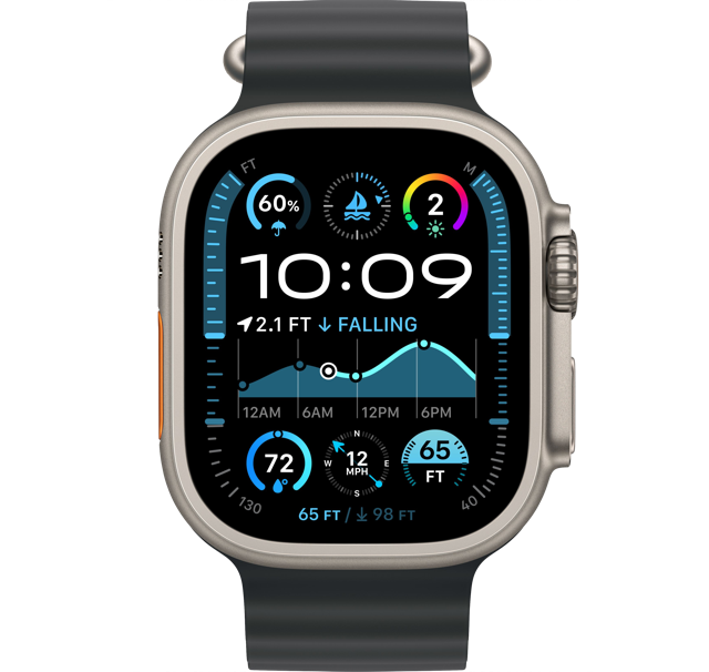 Apple Watch Ultra 2 GPS + Cellular, 49 мм, корпус из титана, ремешок Ocean черного цвета