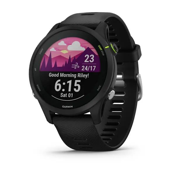 Смарт-часы Garmin FORERUNNER 255 Music с черным ремешком