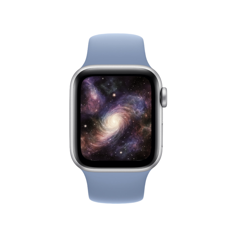 Apple Watch SE 2023, 44 мм, корпус из алюминия цвета «серебристый», спортивный ремешок цвета «ледяной синий»