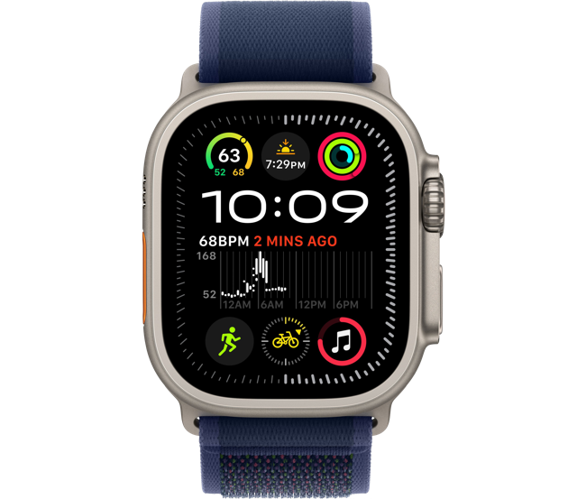 Apple Watch Ultra 2 GPS + Cellular, 49 мм, корпус из титана, ремешок Trail синего цвета