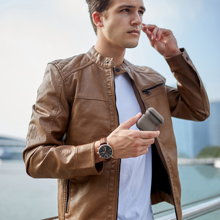Чехол Uniq для Airpods 4 Lyden Leatherette with handstrap Grey