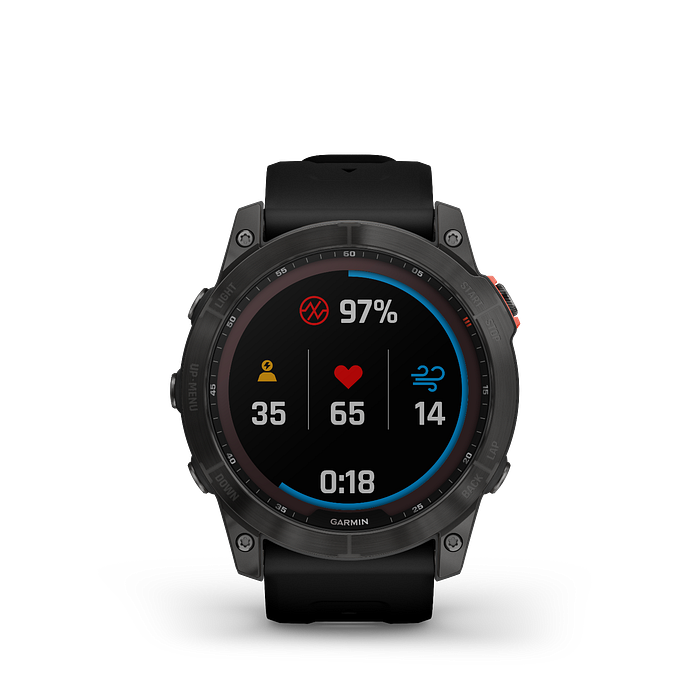 Смарт-часы Garmin Fenix 7x Solar серый с черным ремешком, 51мм