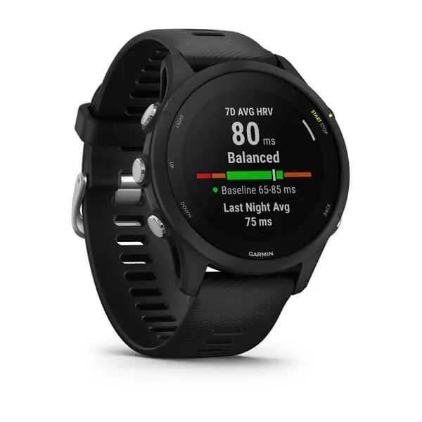 Смарт-часы Garmin FORERUNNER 255 Music с черным ремешком