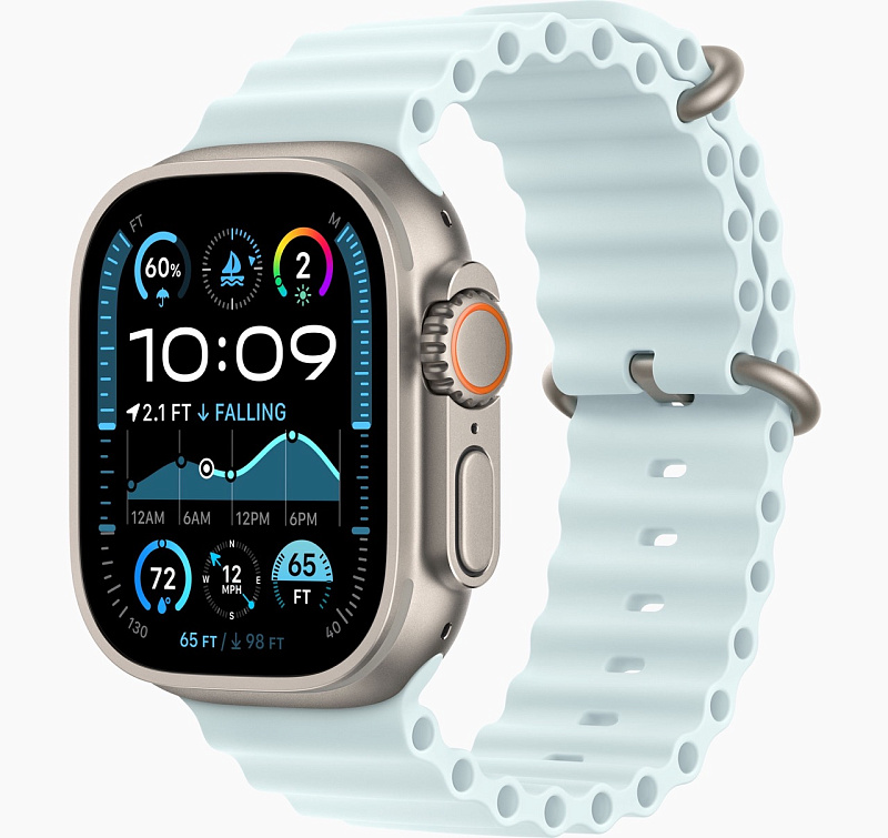 Apple Watch Ultra 2 GPS + Cellular, 49 мм, корпус из титана, ремешок Ocean цвета "ледяной синий"