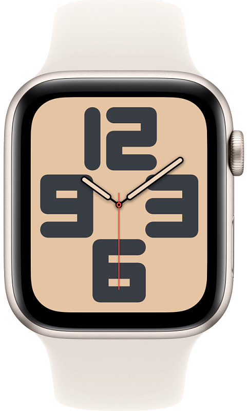 Apple Watch SE 2024, 40 мм, корпус из алюминия цвета «сияющая звезда», спортивный ремешок цвета «сияющая звезда»