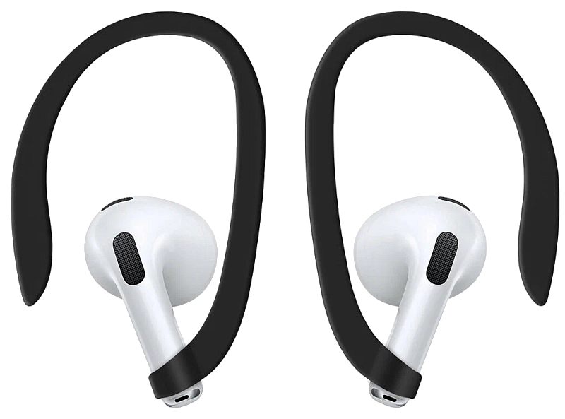 Чехол Uniq для Airpods 4 NEXO Liquid silicone +carabin +Sports ear hooks Black