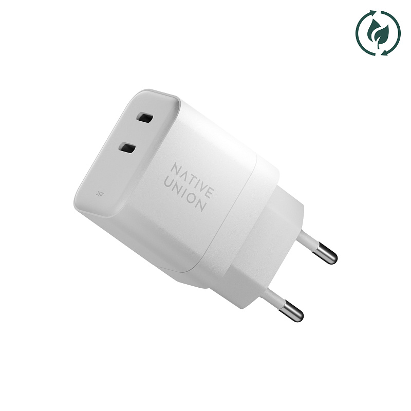 Сетевое зарядное устройство Native Union Fast GaN Charger USB-C, PD, 35Вт, белый