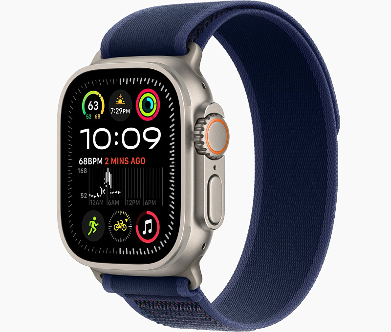 Apple Watch Ultra 2 GPS + Cellular, 49 мм, корпус из титана, ремешок Trail синего цвета