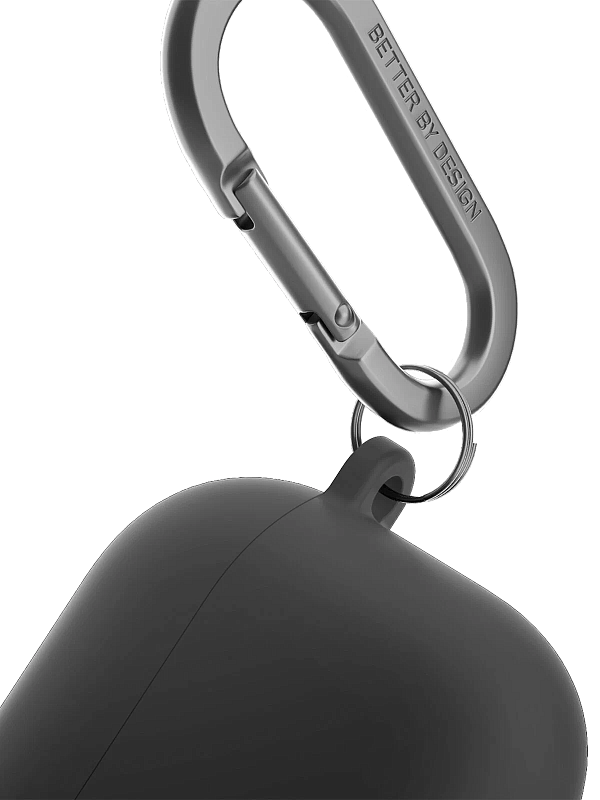 Чехол Uniq для Airpods 4 NEXO Liquid silicone +carabin +Sports ear hooks Black