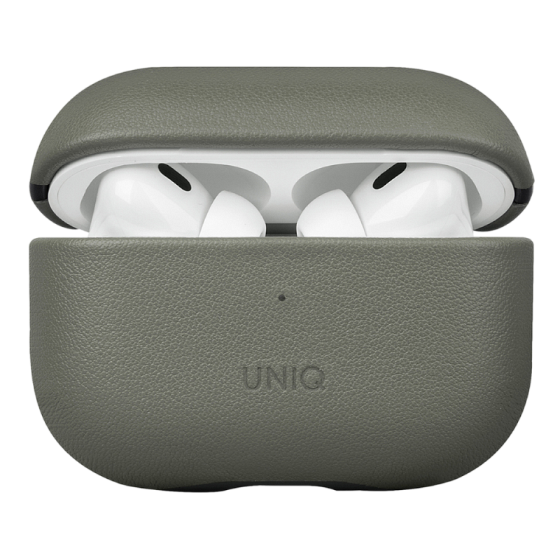 Чехол Uniq для Airpods Pro 2 Terra Genuine Leather with handstrap Lichen Green