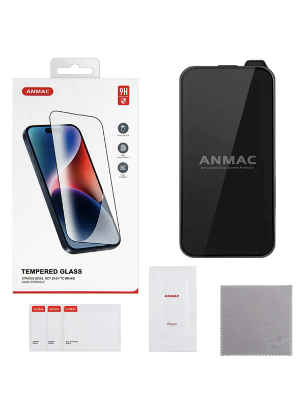 Защитное стекло iPhone 16 Pro Max Full Cover черное ANMAC