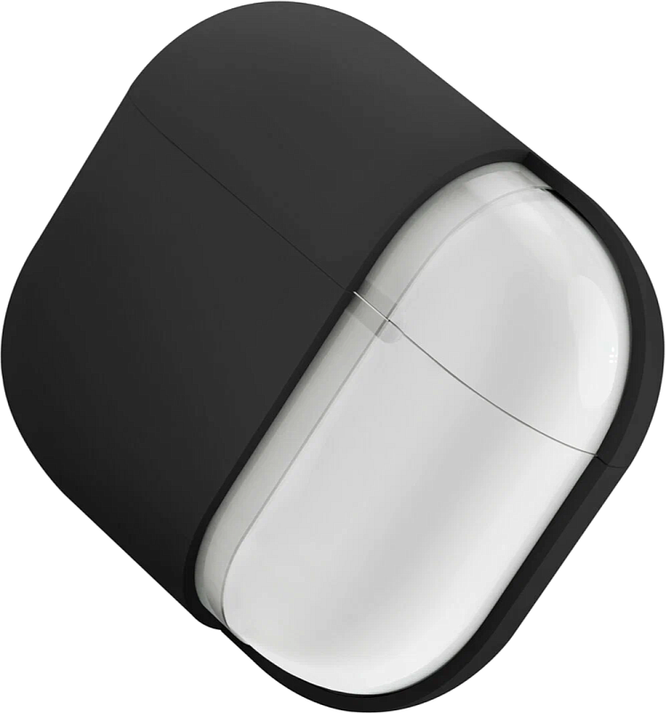 Чехол Uniq для Airpods 4 NEXO Liquid silicone +carabin +Sports ear hooks Black