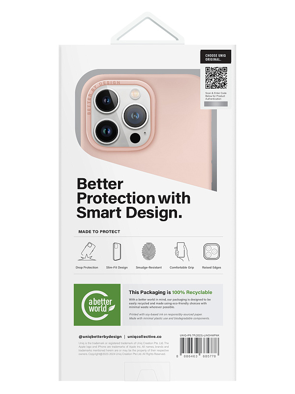 Чехол Uniq для iPhone 15 Pro Max LINO Pink (Magsafe)