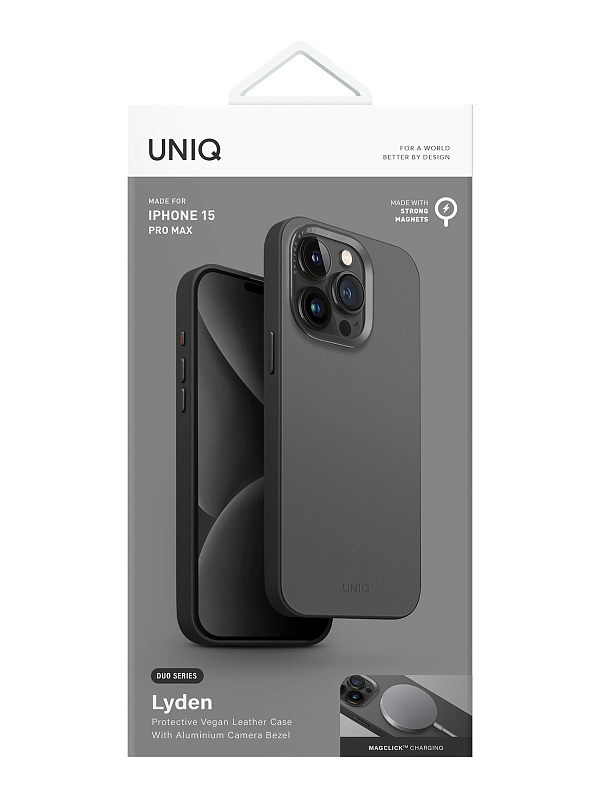 Чехол Uniq для iPhone 15 Pro Max Lyden DS Rhino Grey/Black (Magsafe)