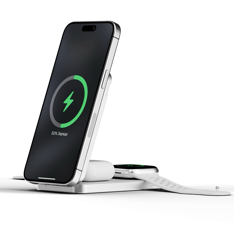 Внешний аккумулятор MagSafe uBear Cruise 3 в 1, 8000мАч, 15W, белый