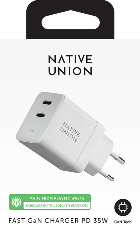 Сетевое зарядное устройство Native Union Fast GaN Charger USB-C, PD, 35Вт, белый