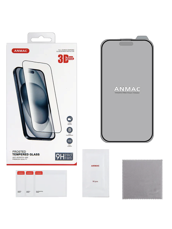 Защитное стекло iPhone 16 Pro 3D матовое с сеточкой ANMAC