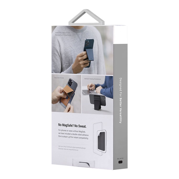 Чехол-накладка Wallet UNIQ LYFT MagSafe для iPhone с подставкой, черный