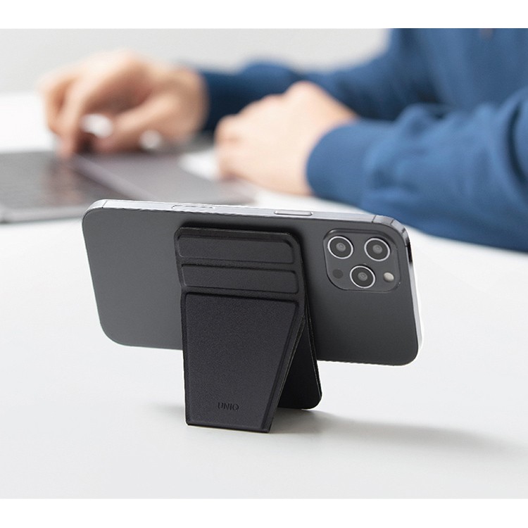 Чехол-накладка Wallet UNIQ LYFT MagSafe для iPhone с подставкой, черный