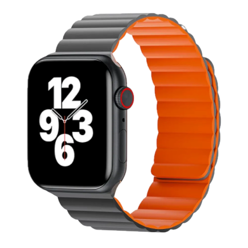 Ремешок WIWU Magnetic Silicone Watch Band 38/40/41mm серый/оранжевый